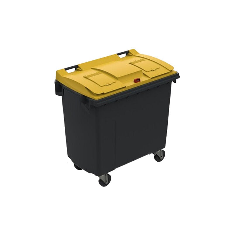Rayonnage Direct - Conteneur poubelle 770 litres à préhension latérale pour le tri des emballages - Poubelle jaune - 210044E