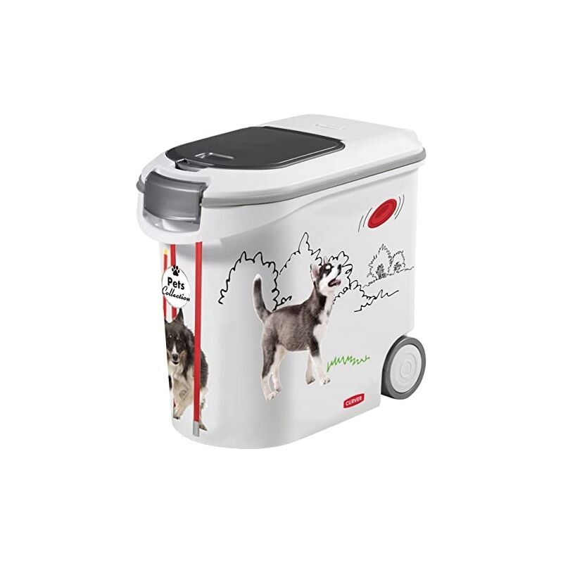 Curver - conteneur à croquettes pour chien - 35L/12KG - pets collection - rangement hermétique anti-odeurs pour nourriture pour ch