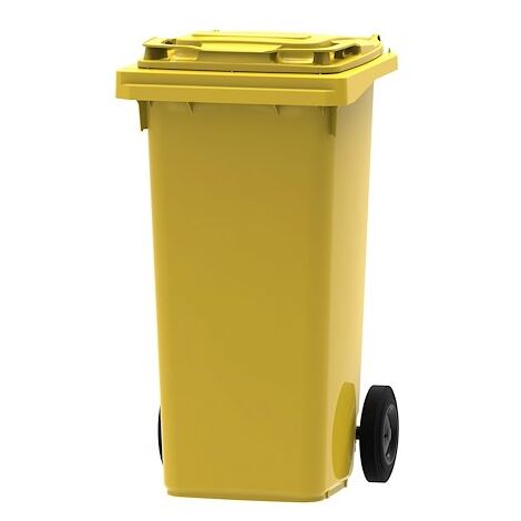 Conteneur à déchets 120 litres tri sélectif 2 roues - jaune - Maxiburo