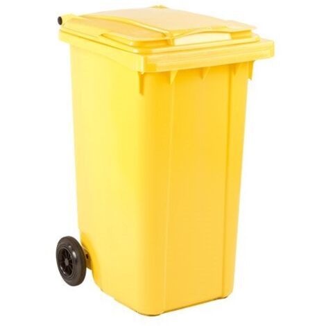 Conteneur à déchets 240 litres tri sélectif 2 roues - jaune - Maxiburo