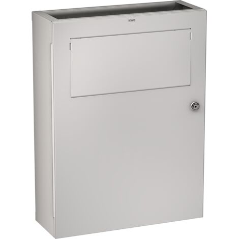 Conteneur à déchets hygiéniques KWC AR, RODAN, finition en acier, 350x469x130 mm, à fixer en surface, capacité d'environ 6 l