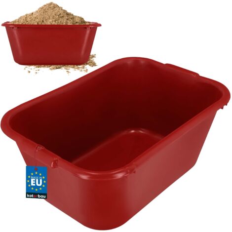Conteneur à mortier rectangulaire de jardin, 55 L, rouge