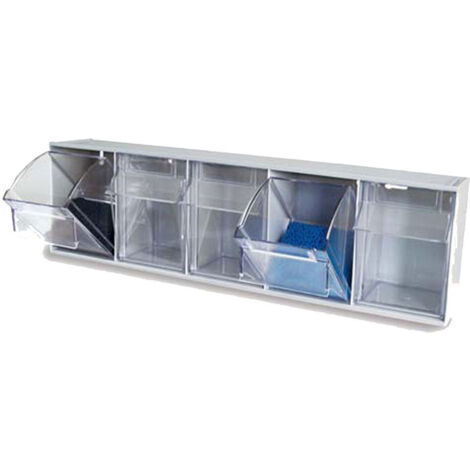 Conteneur basculant n°5 – Boîte de rangement pour outils – Dimensions 60x40x30cm – 5 compartiments – Matériau résistant aux chocs – Industrias Tayg