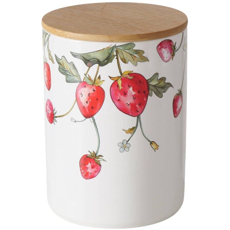 Conteneur de cuisine en céramique avec motif de fraises emily