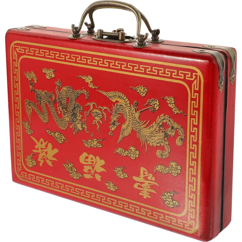 Feiyue - Conteneur de rangement portable pour Mahjong Boîte de rangement pour Mahjong Boîte de Mahjong robuste pour l'extérieur