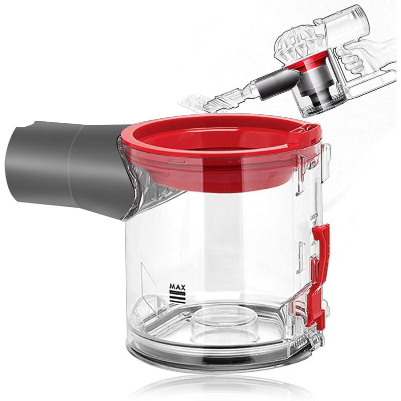 Conteneur de réservoir compatible pour Dyson V7 V8 Montage mode plug and play Rechange conteneur de poussière inférieure