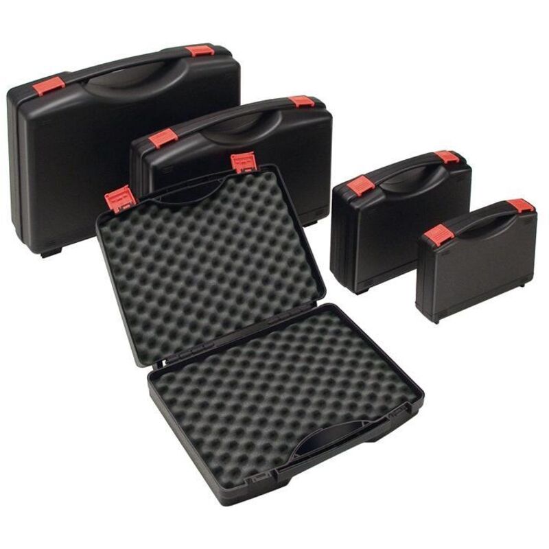 Coffrets en plastique L235xl185xH48 mm PP 1 poignée avec insert en mousse noir