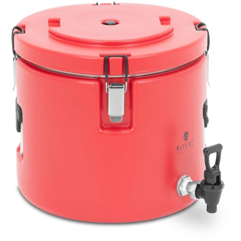 Royal Catering - Conteneur Isotherme Double Paroi Pour Plats Chauds & Froids Inox Robinet 15L