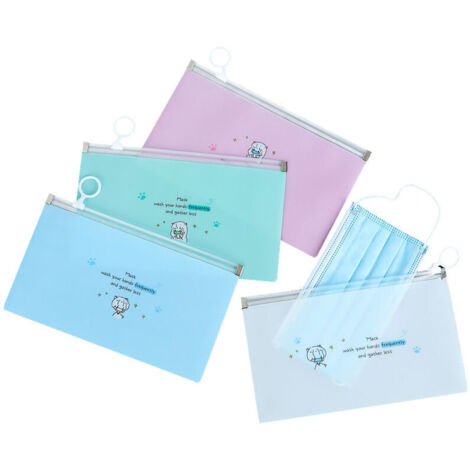 Conteneur Masque Tissu, 8 Pièces Plastique Étui de Rangement Réutilisable Organisateur de Vouverture de Visage en Plastique Sac de Protection Contre Portable pour Le Stockage 22X13cm
