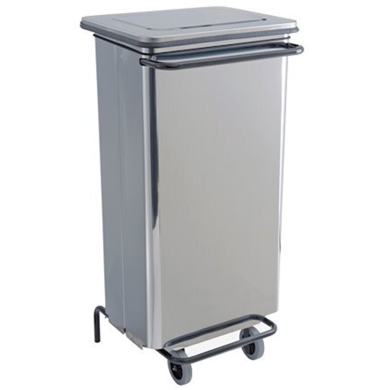 Certeo - Support de sacs poubelles mobile 110 litres à pédale inox