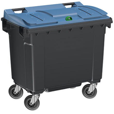 Conteneur poubelle 660 litres pour le tri du papier confidentiel - Conteneur poubelle bleu - 210043PC