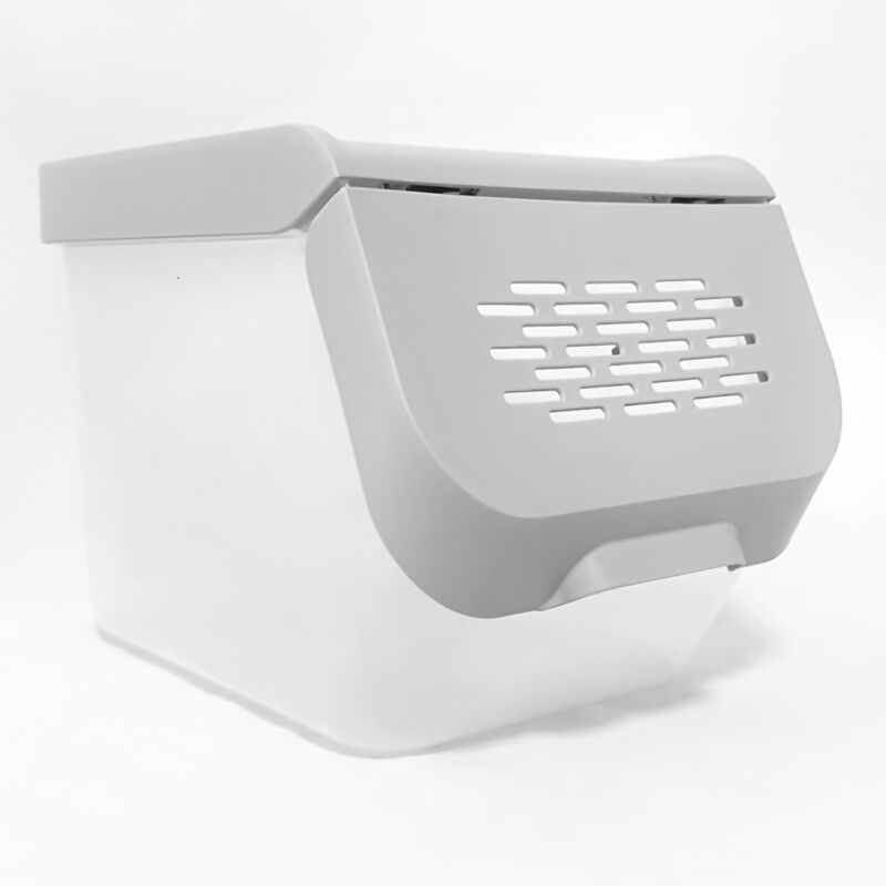 Conteneur à fruits et légumes 10L – Matériau plastique durable – Rabat innovant avec fonction 'clic' – Rangement empilable