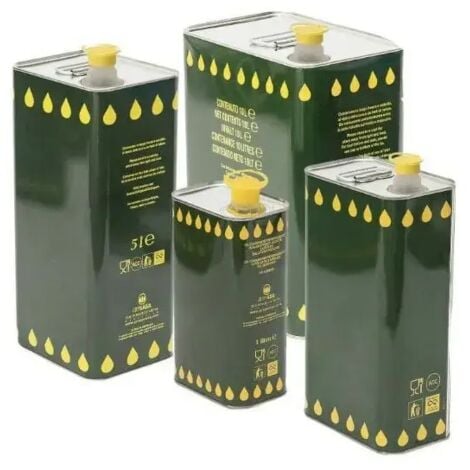 FRASCHETTI Conteneur pour huile en fer blanc avec couvercle hermétique et poignée - 5 Lt