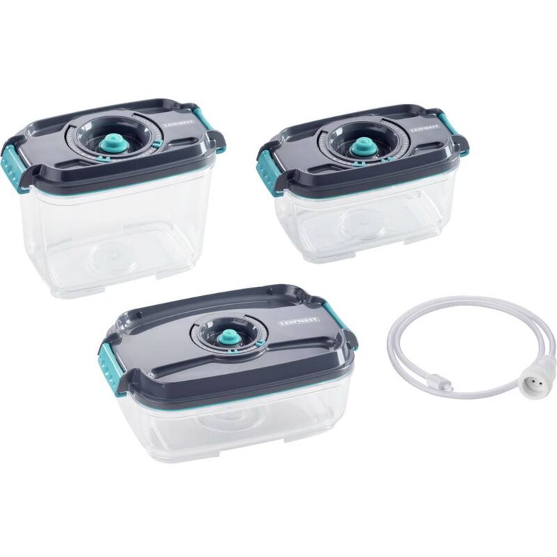 Leifheit - 3233 3233 Conteneur sous vide anthracite, turquoise, transparent