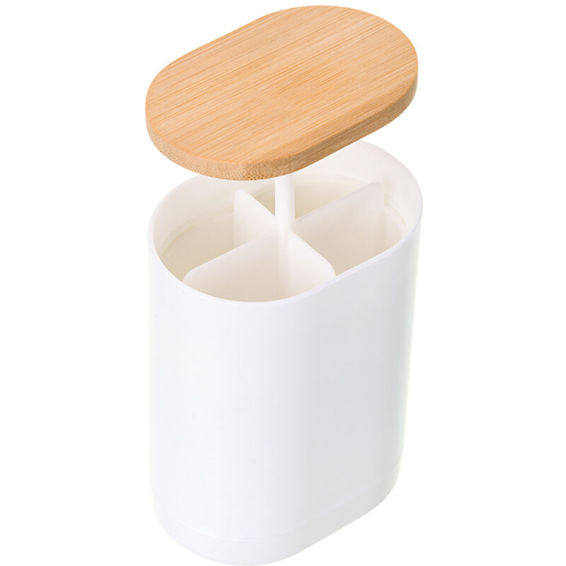 Shining House - Conteneur Tampons Coton BoîTe Distributeur De Coton DéMaquillant Blanc Distributeur Coton-tiges Distributeur Automatique De