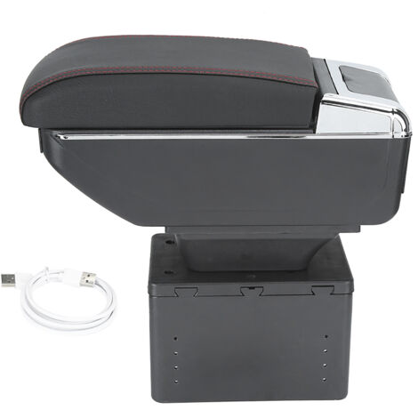 Conteneur universel de bote d'accoudoir de console centrale de voiture réglable avec l'interface d'USB