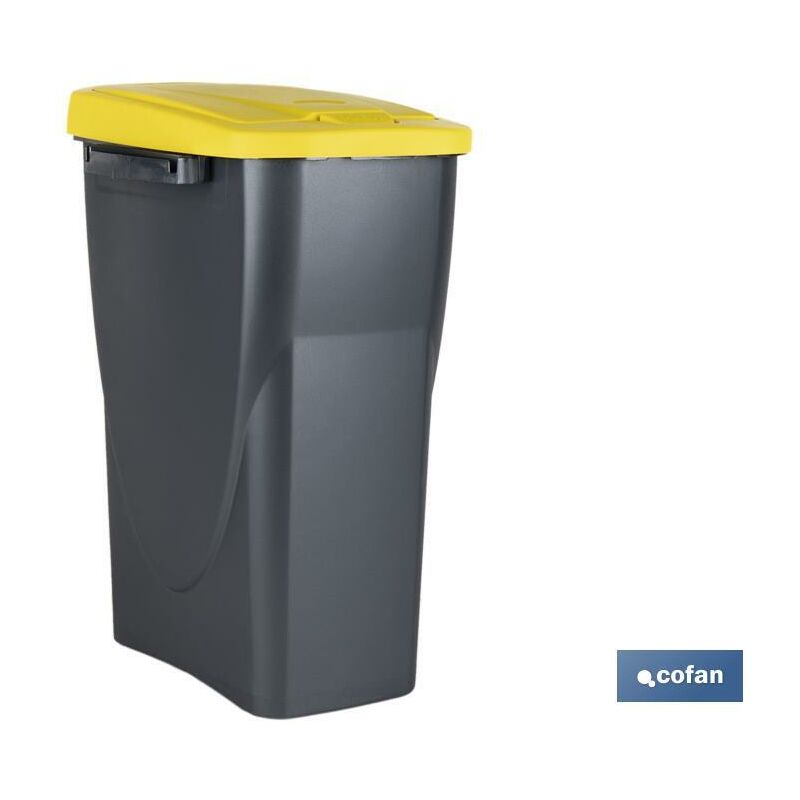 Cofan - Poubelle jaune pour recycler du plastique et des emballages Trois dimensions et capacités différentes