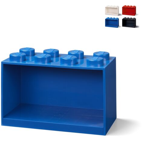 Contenitore a mattoncino impilabile LEGO Brick Shelf 8 bottoncini - Blu