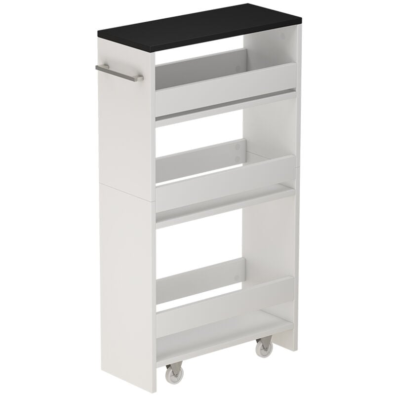 Contenitore a rotelle Rivo, Bianco/antracite, 20 x 84.4 cm Vicco