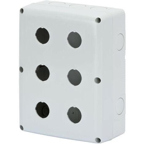 Contenitore a sei posti per Pulsanti Comandi e Segnalatori Diametro 22mm IP66 GW27104