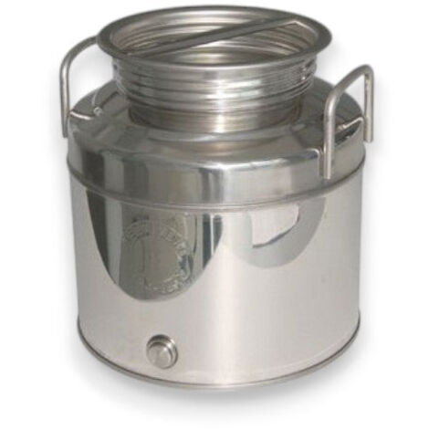 Contenitore bidone fusto per olio in acciaio inox graffato - 30 lt.