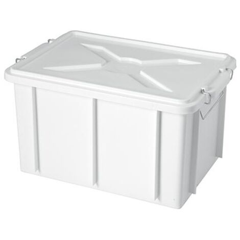 CONTENITORE CON COPERCHIO CM. 40X30X22H BIANCO mod. BOX GIGANPLAST