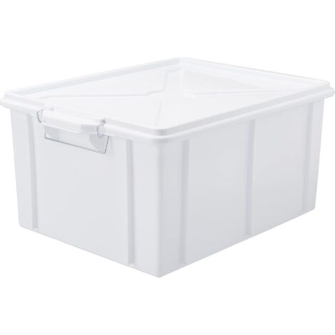 CONTENITORE CON COPERCHIO CM.50X40X26H BIANCO mod. BOX CASSETTA