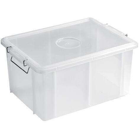 CONTENITORE CON COPERCHIO CM.50X40X26H TRASPARENTE mod. BOX CASSETTA