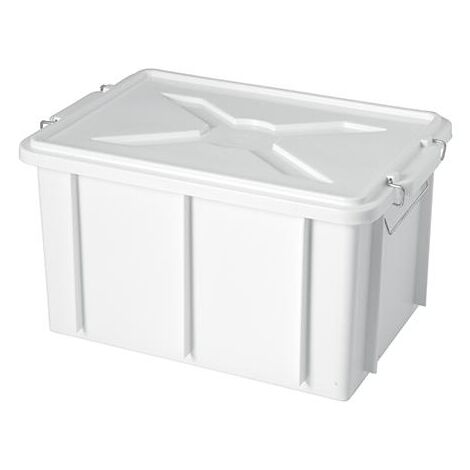CONTENITORE CON COPERCHIO CM.62X40X31H BIANCA mod. BOX CASSETTA