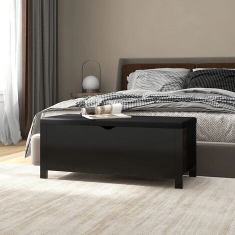 Contenitore con Cuscino Nero 105x40x45cm Legno Multistrato vidaXL