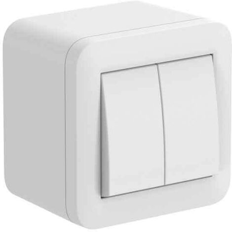 CONTENITORE CON DOPPIO DEVIATORE 'FIXA' ELECTRALINE 10A - Colore bianco