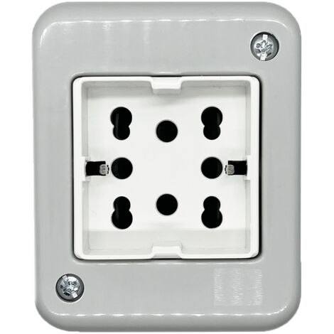 Contenitore con presa multistandard, 2 moduli, IP40 - 4Box Externa IP40 4B.IP40.H21