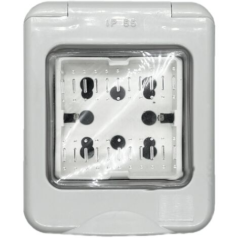 Contenitore con presa multistandard, 2 moduli, IP55 - 4Box Externa IP55 4B.IP55.H21