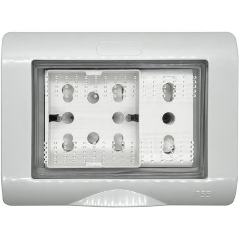 Contenitore con presa multistandard Side-XL, 3 moduli, IP55 - 4Box Externa IP55 4B.IP55.H21.XL
