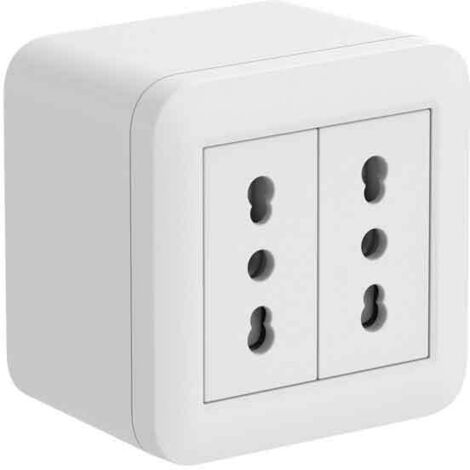 CONTENITORE CON PRESE BIVALENTI 'FIXA' ELECTRALINE Colore bianco