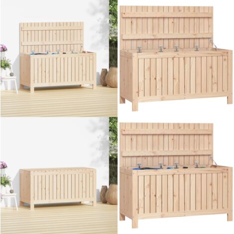 Contenitore da Giardino 115x49x60 cm in Legno Massello di Pino - Cassa portaoggetti - Legno massello