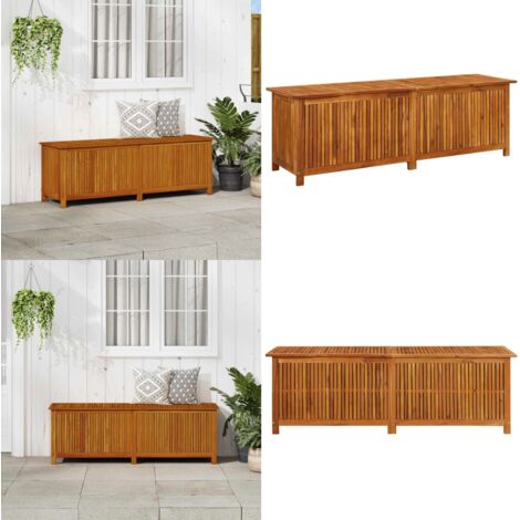Contenitore da Giardino 175x50x58cm in Legno Massello di Acacia - Contenitore in legno - Contenitore da esterno