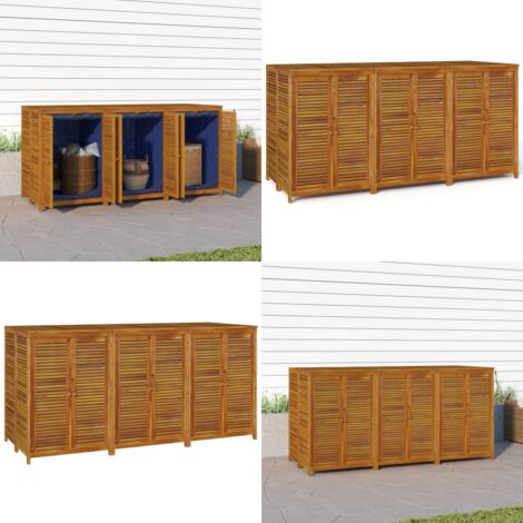 Contenitore da Giardino 210x87x104 cm Legno Massello di Acacia - Contenitore in legno - Contenitore portaoggetti