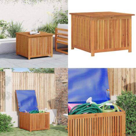 Contenitore da Giardino 75x75x58 cm in Legno Massello di Acacia - Contenitore in legno - Contenitore in acacia