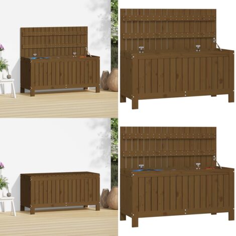 Contenitore da Giardino Ambra 108x42,5x54cm Legno Massello Pino - Cassa portaoggetti - Legno massello