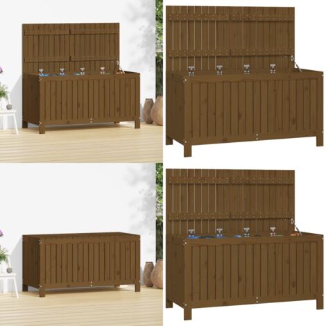 Contenitore da Giardino Ambra 121x55x64 cm Legno Massello Pino - Cassa portaoggetti - Contenitore in legno