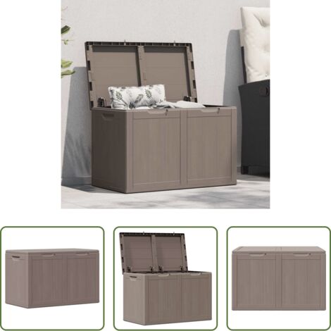 Contenitore da giardino -  Baule da Giardino 180 L Marrone Aspetto legno in PP
