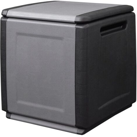Contenitore da Giardino color Grigio Scuro e Nero in Polipropilene varie misure dimensioni : 54 x 53 x 57 cm