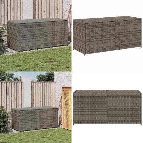 Contenitore da Giardino Grigio 283L in Polyrattan - Contenitore in rattan - Contenitore in polyrattan