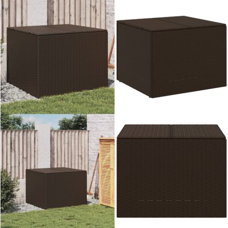 Contenitore da Giardino Marrone 291L in Polyrattan - Contenitore da esterno - Stoccaggio esterno
