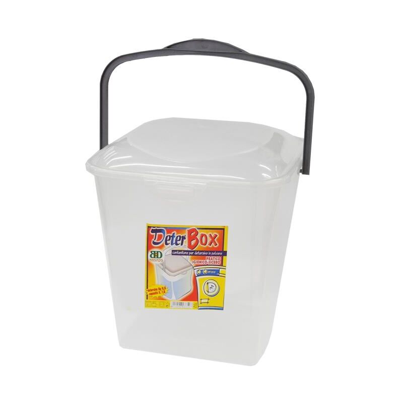 CONTENITORE DETERSIVO IN POLVERE O TABS CON MANICO TRASPORTABILE COLORI