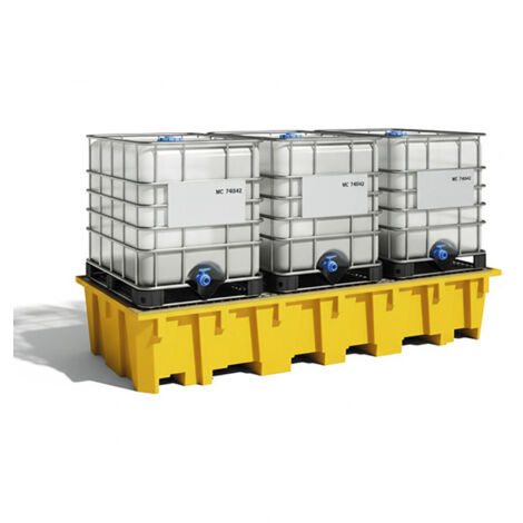 Contenitore di contenimento per 8 fusti o 3 IBC - 1650 litri - BACRP1650/3280006F