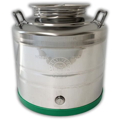 Contenitore fusto bidone per olio in acciaio inox saldato - 30 lt.