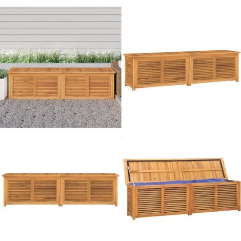 Contenitore Giardino con Borsa 200x50x55 cm Legno Massello Teak - Contenitore esterno - Scatola da giardino