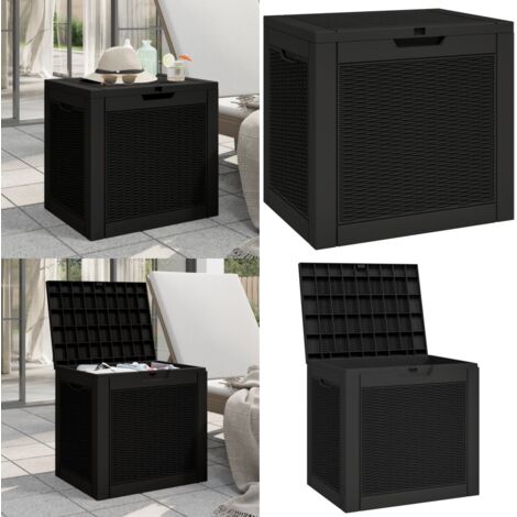 Contenitore Giardino Nero 55,5x43x53 cm Polipropilene - Contenitore in polipropilene - Contenitore per attrezzi